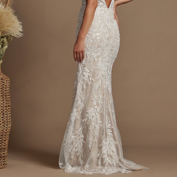 NEW WEDDING BRIDAL SHEATH LONG MAXI  DRESS GOWN NXE915 - Picture 2 of 7